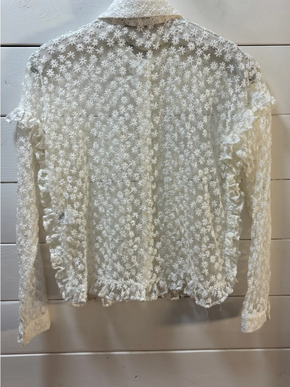SISTER JANE White Floral Lace Blouse Size S - Picture 6 of 12